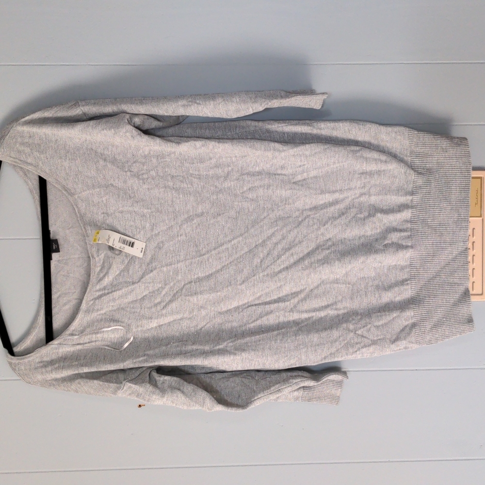 NWT Women's Size Large Metaphor Gray Scoop Neck Sweater
